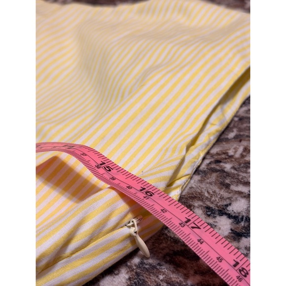 Fancy Yellow White Striped Rosette Mini Dress Sleeveless Tie Back Size M NEW - Picture 4 of 5